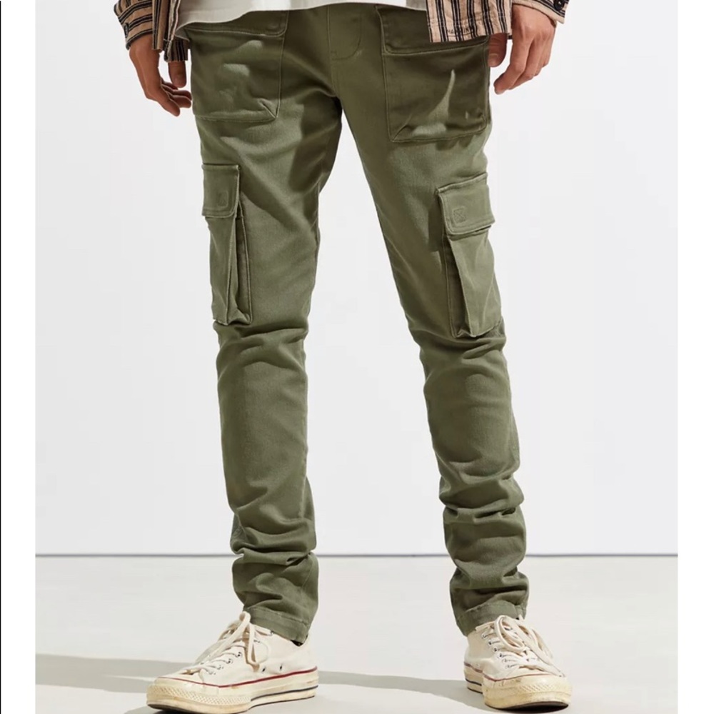 Urban Outfitters Jayden Green Cargo Drawstring Pants Slim Fit